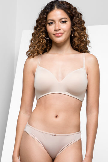 2 Pack Padded Wire Free Bras Navy & Natural