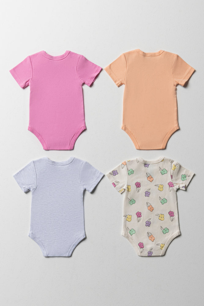 4 Pack Printed Girl Body Vest Multi (5)