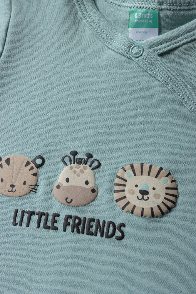 3 Pack Short Sleeve Bodyvests Green (3)