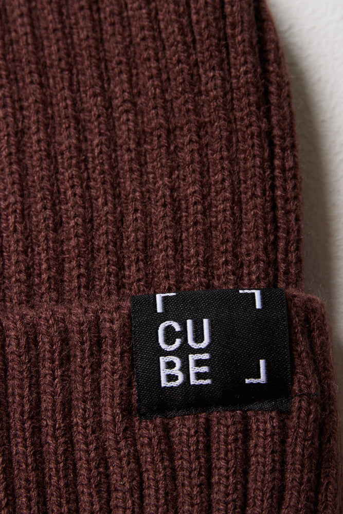 Rib Beanie Brown (1)