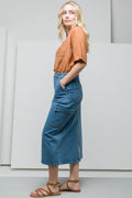Utility Denim Skirt Mid Blue (2)