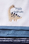 3 Pack Dinosaur Facecloths Blue (1)