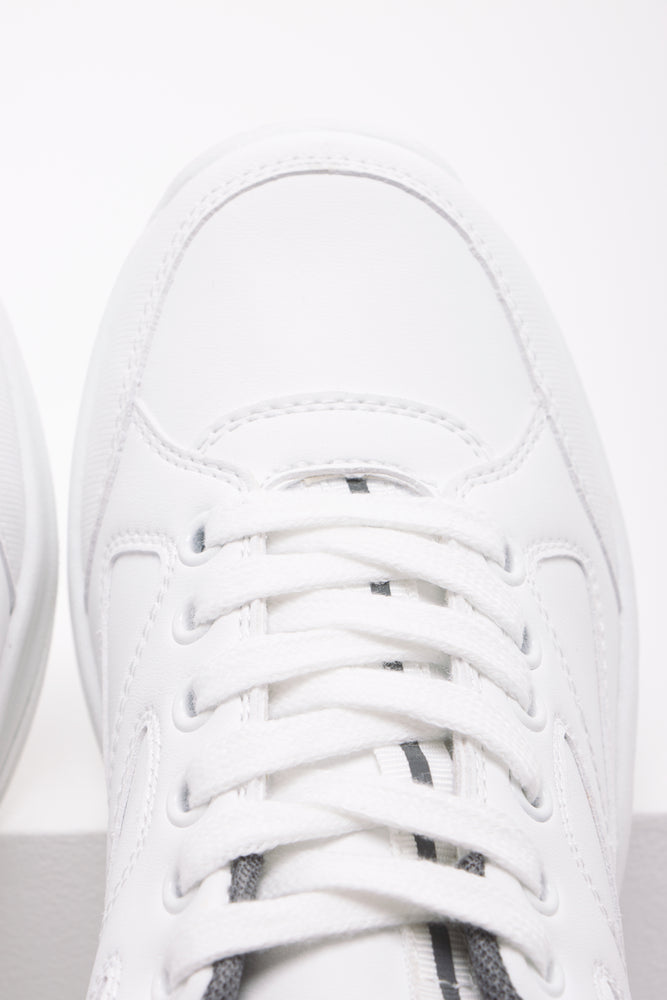 Lace Up Leather Trainer White (4)