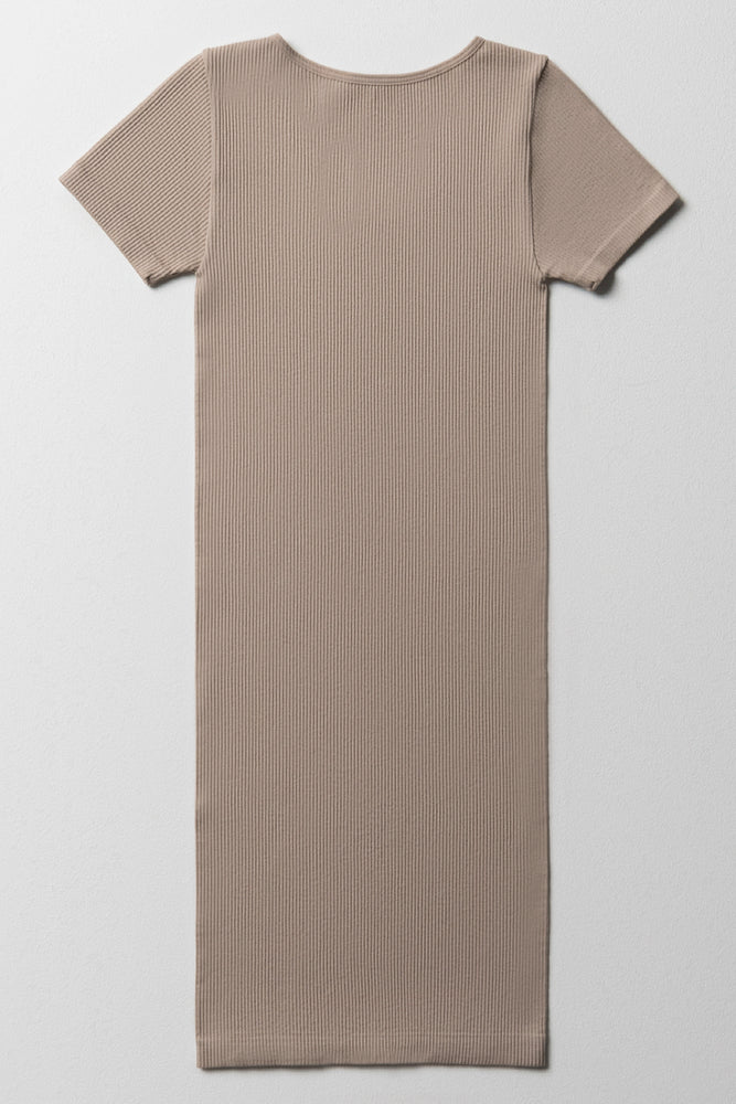 Seamless Bodycon Dress Natural (2)