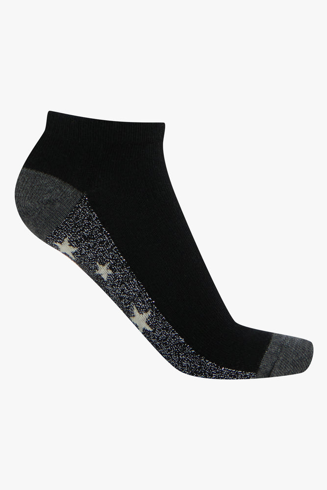 5 Pack Zig Zag Low Cut Socks Black (3)