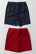 2 Pack Boat Shorts Navy & Red (2)
