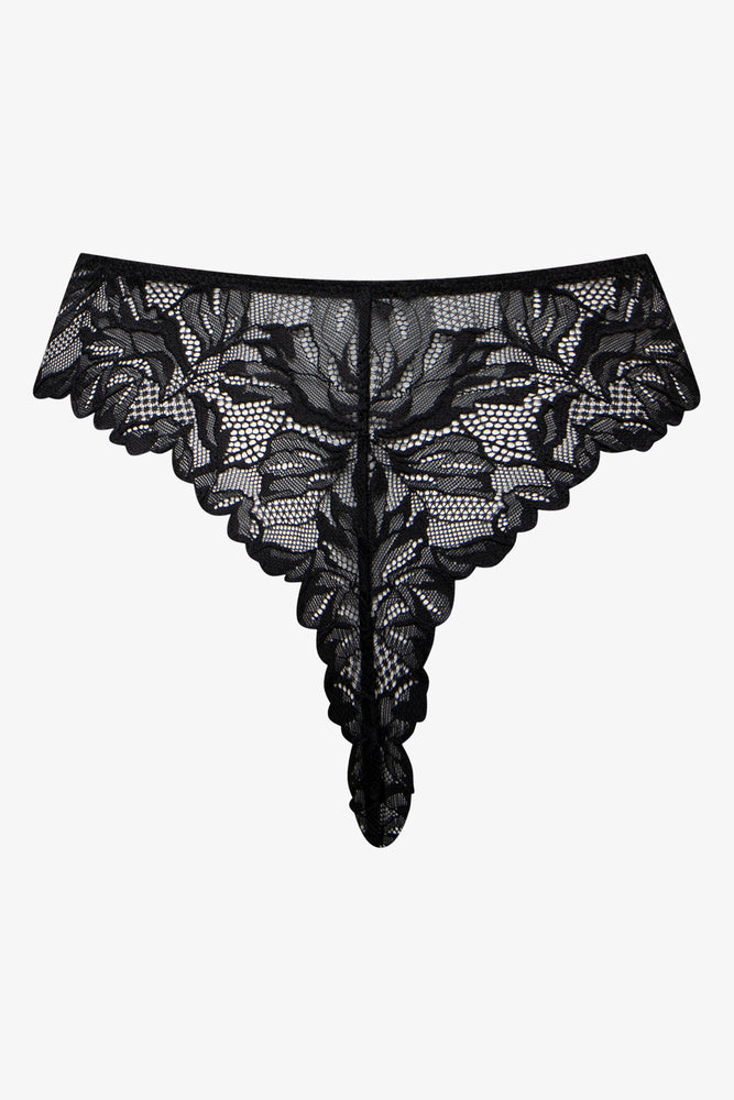 3 Pack Lace Thongs Black And Pink (3)