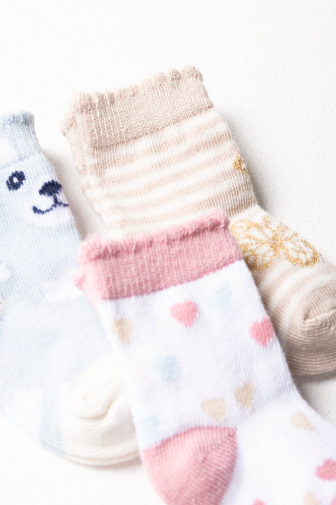3 Pack Butterfly Socks Multi