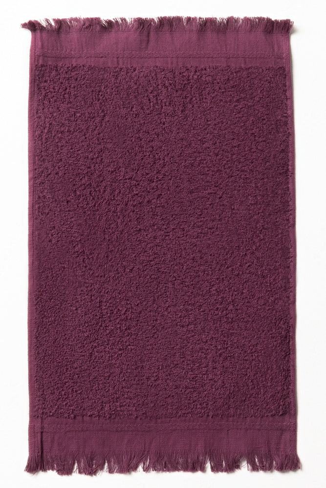 Fringe Guest Towel Plum