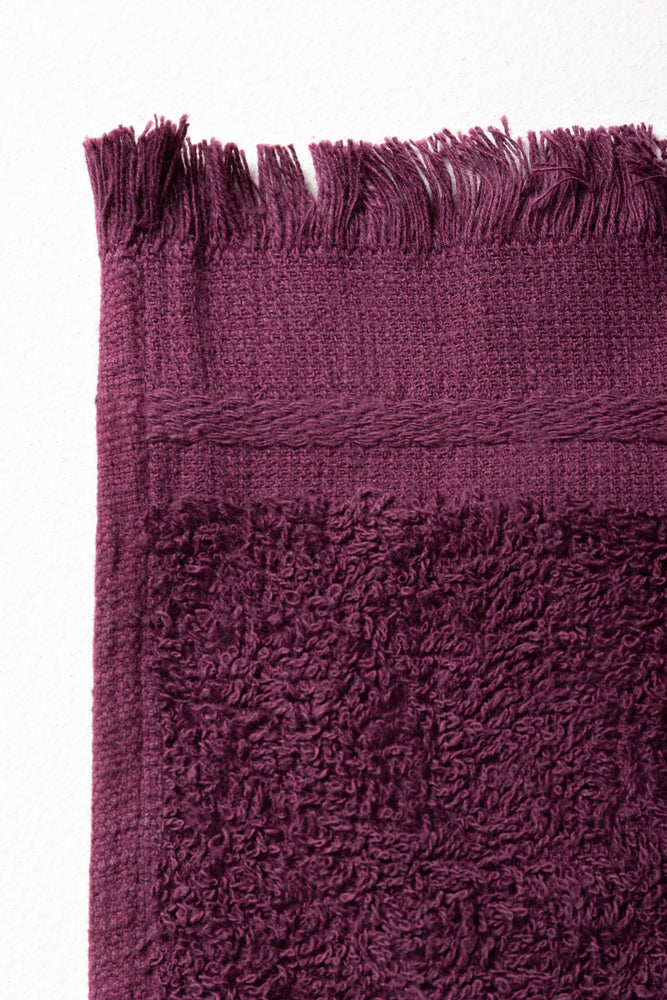 Fringe Guest Towel Plum