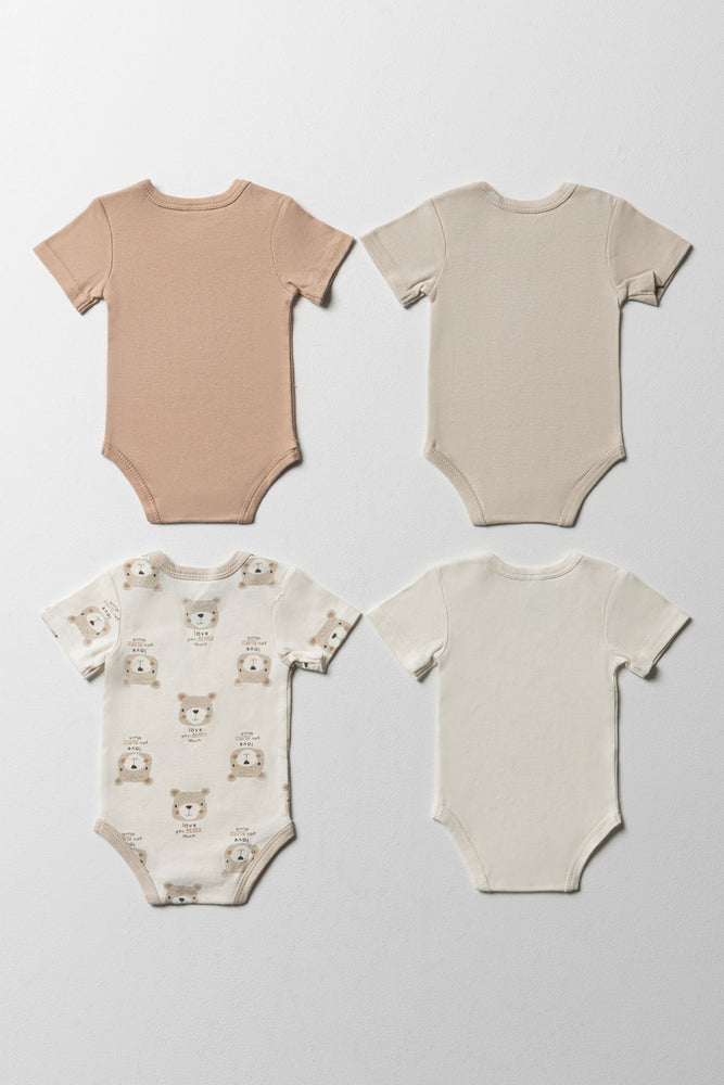 4 Pack  Short Sleeve Body Vest Naturals (5)