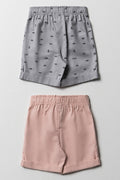 2 Pack Shorts Pink And Grey (2)