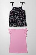 Hello Kitty 2 Pack T-Shirts Black And Pink (3)