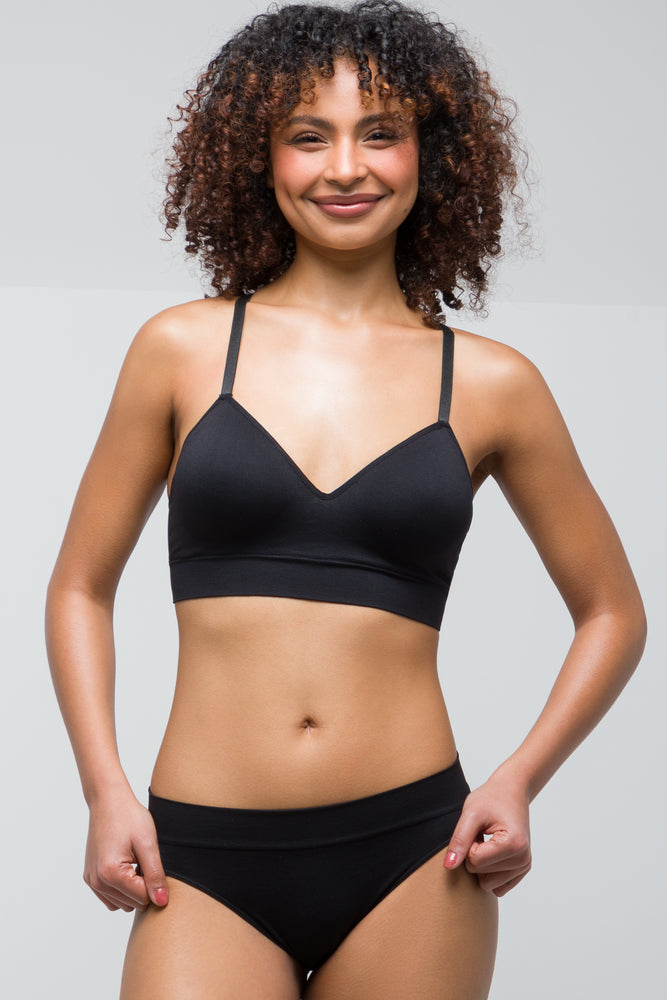 2 Pack Seam free Bralette Warm Black & Taupe