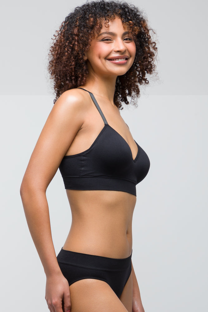 2 Pack Seam free Bralette Warm Black & Taupe (2)