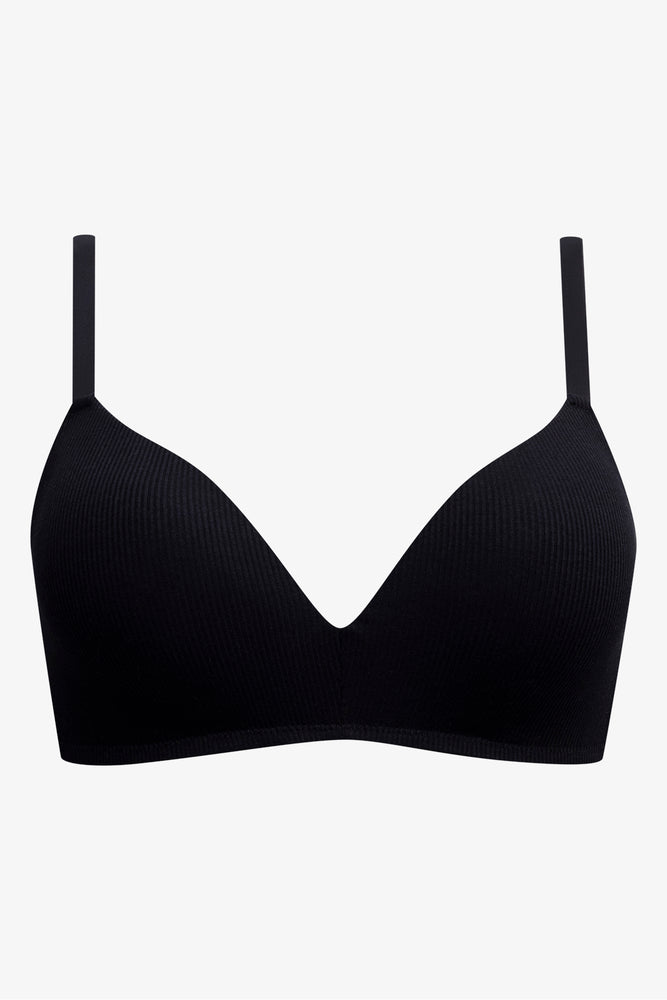 2 Pack Padded Wire Free Bras Grey And Black