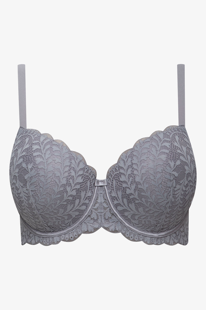 2 Pack Autum Lace Balconette Bra - Big Blue And Grey