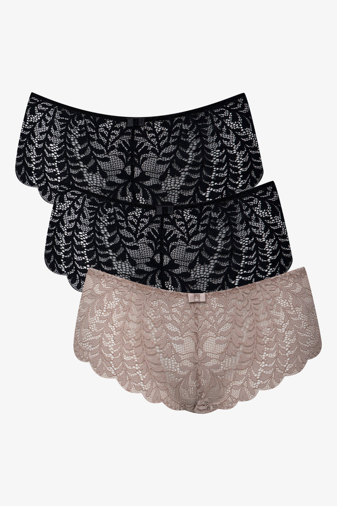 3 Pack Autum Lace Boyleg Black Black & Natural (1)
