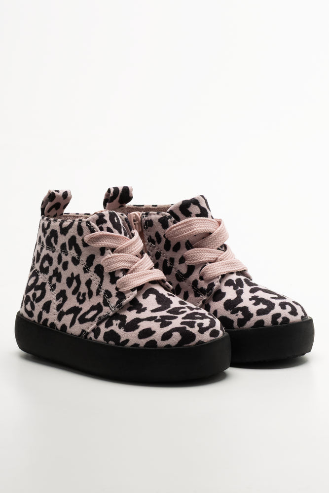 HYBRID HIGHTOP SNEAKER LEOPARD PRINT PINK