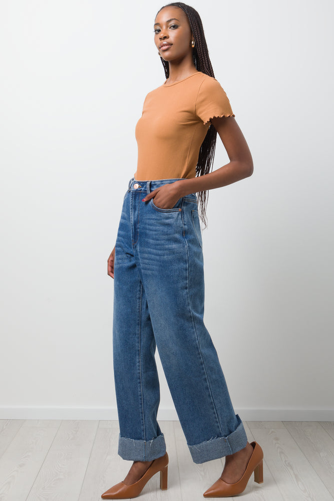 Crew Neck Short Sleeve Seamfree Brown