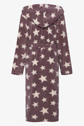 Star Print Hooded Gown Natural (1)
