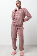 Sleep Solves Everything Lurex Sherpa Pyjama Natural