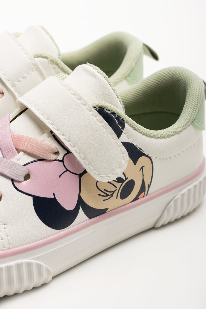 Minnie Mouse Rainbow Laces Sneaker Cream (2)