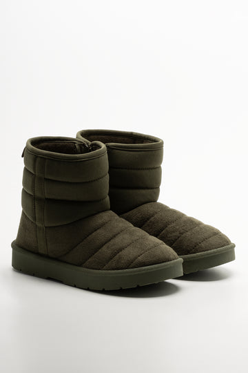 Quilted Comfy Boot Green