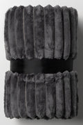 TEXTURED THROW LARGE CHARCOAL