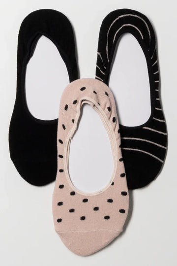 3 PACK FOOTLINER BLACK AND PINK