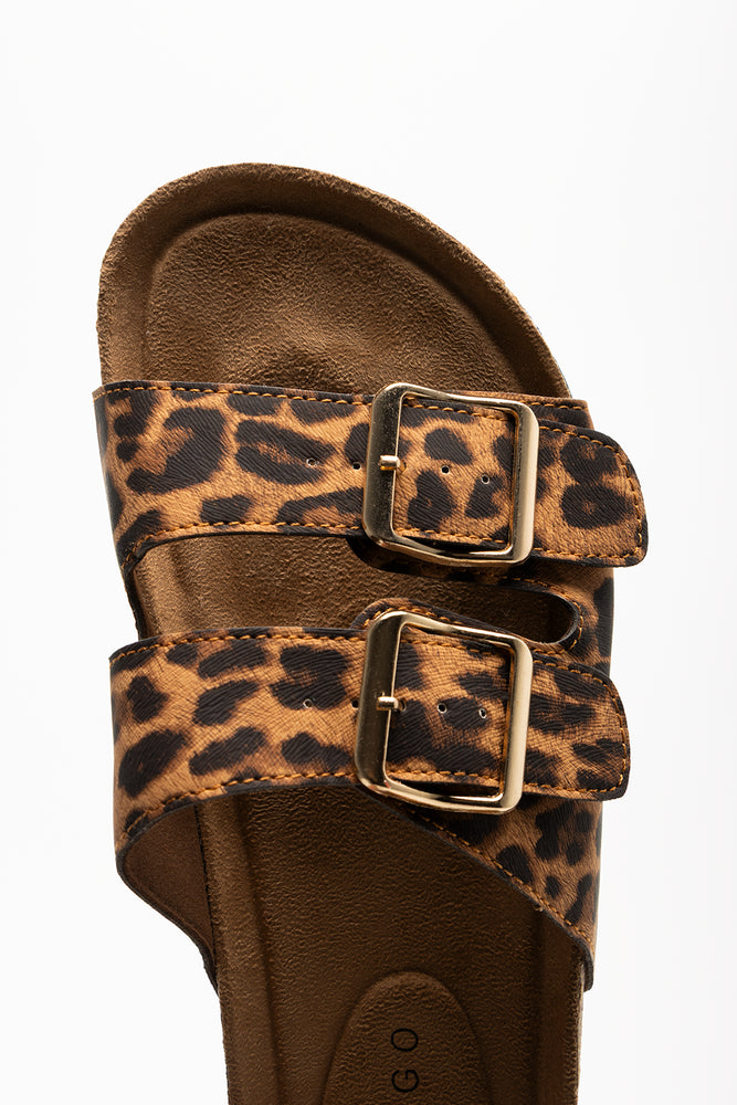 Double Band Buckle Health Sandal Leopard (4)
