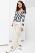 Crew neck Tshirt seamless stripe black and white (1)