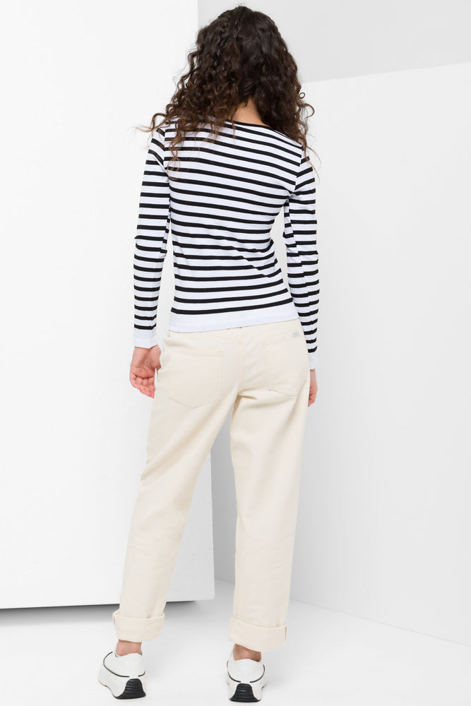 Crew neck Tshirt seamless stripe black and white (2)
