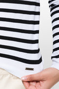 Crew neck Tshirt seamless stripe black and white (3)