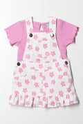 Twill Pinafore and T-shirt set