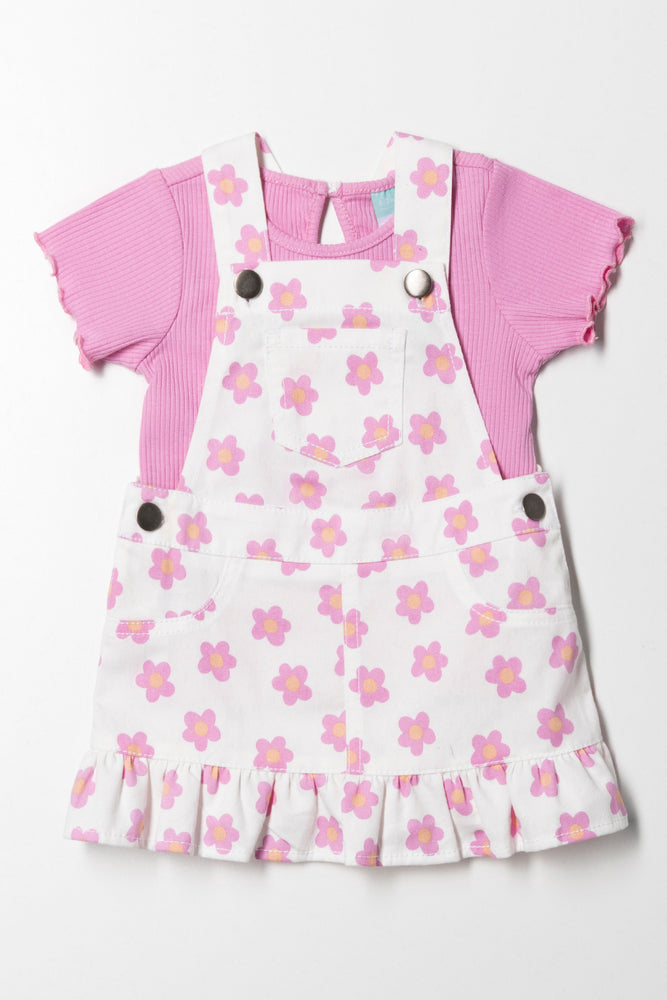 Twill Pinafore and T-shirt set