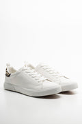 Back Tab Detail Lace Up Sneakers White