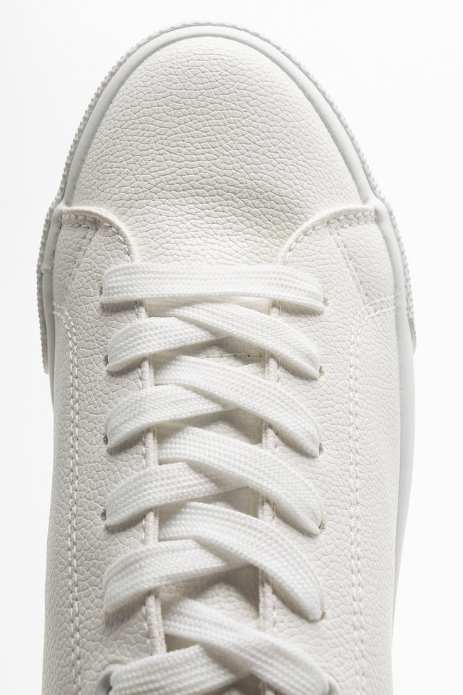 Back Tab Detail Lace Up Sneakers White (4)