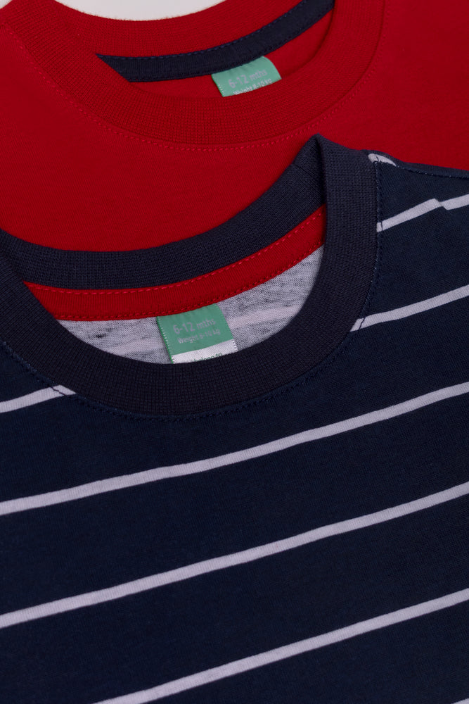 2 Pack T-Shirts Red And Navy