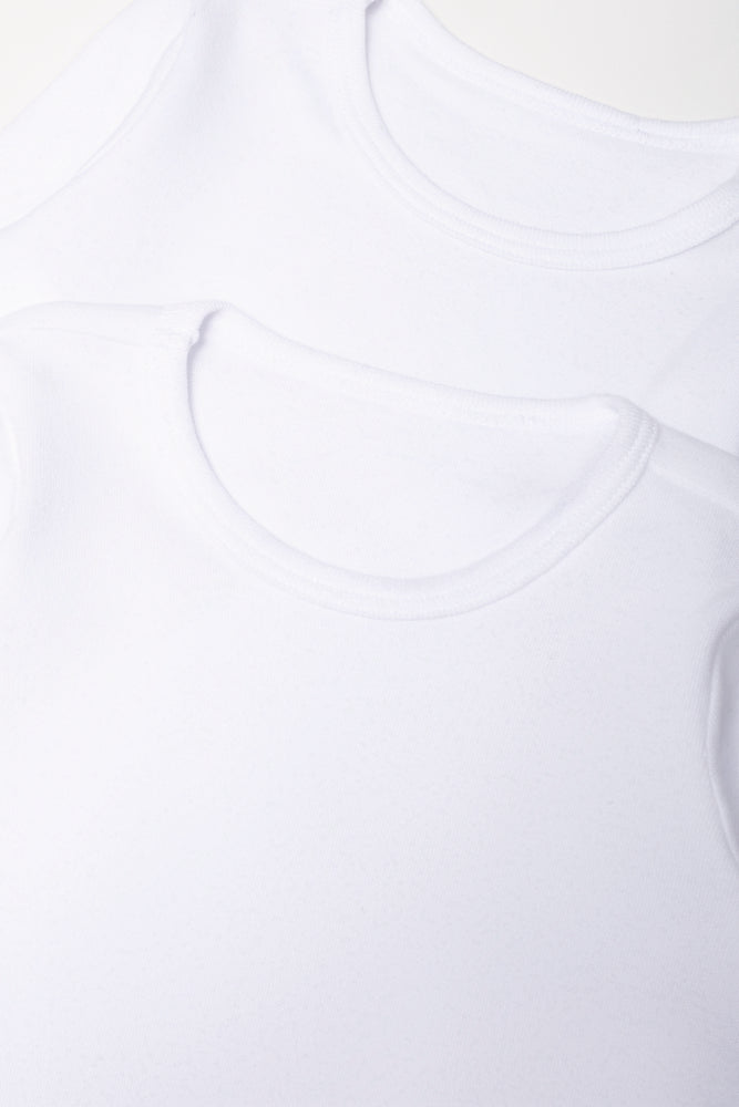 2 Pack Long Sleeve Vests White