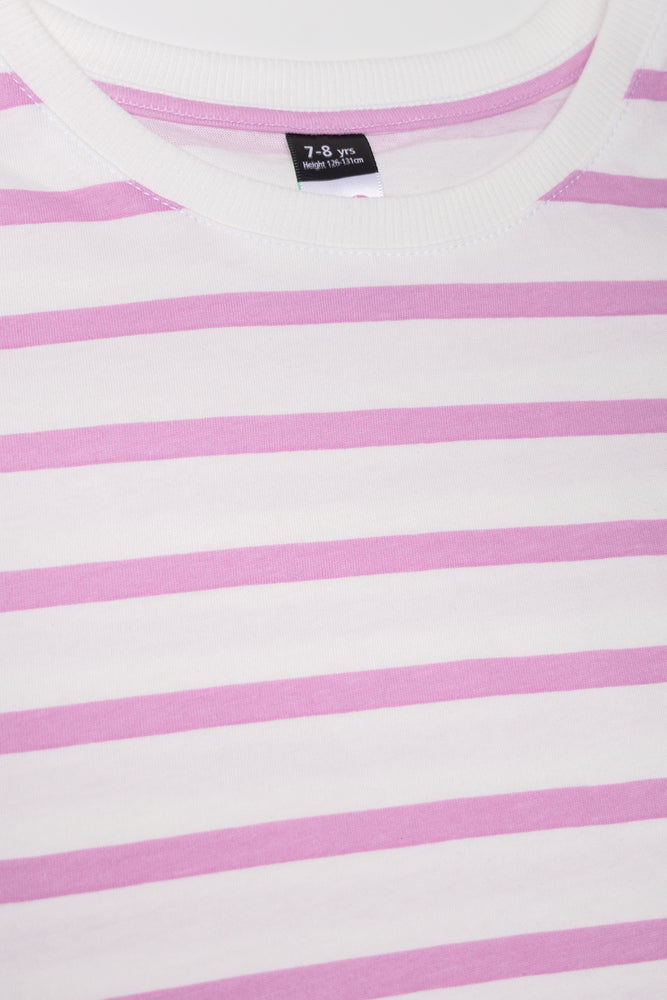 Short Sleeve Stripe T-Shirt White
