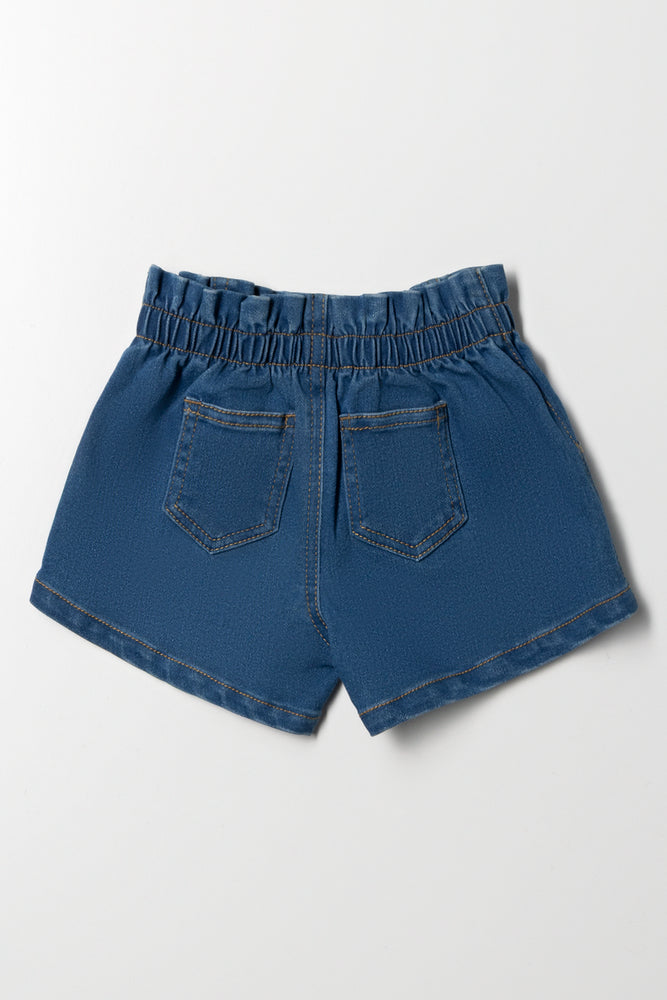 Paper Bag Denim Shorts Blue (2)