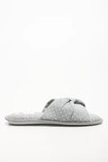 Polka Dot Open Toe Slippers Grey (1)