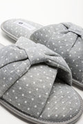 Polka Dot Open Toe Slippers Grey (2)