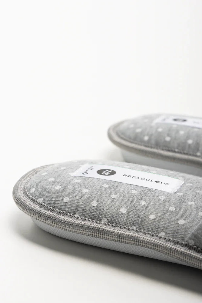 Polka Dot Open Toe Slippers Grey (3)