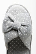 Polka Dot Open Toe Slippers Grey (4)