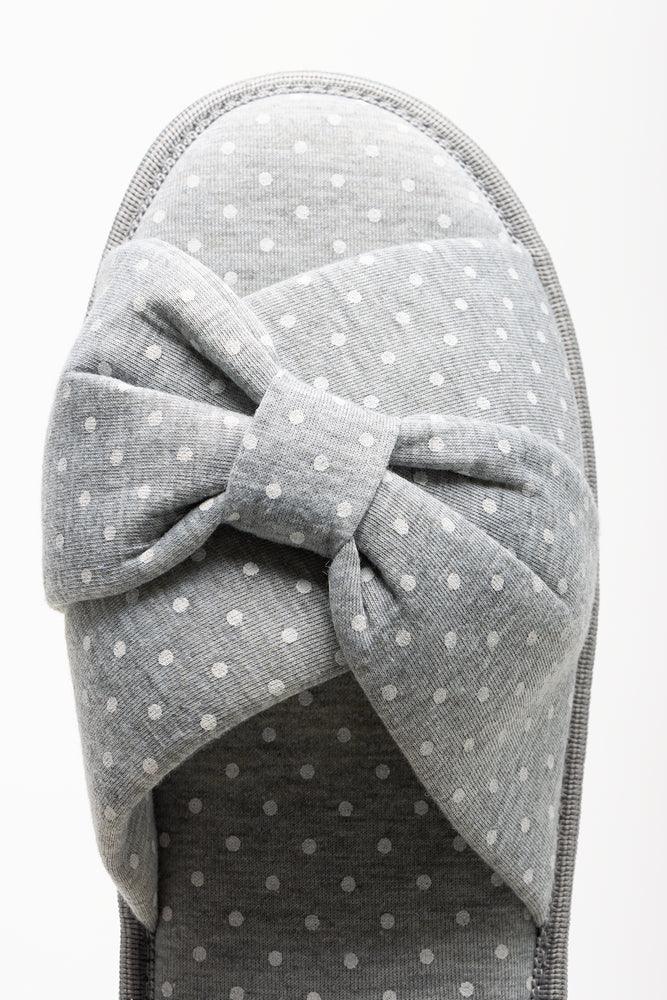 Polka Dot Open Toe Slippers Grey (4)