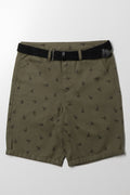 Belted Chino Shorts Green