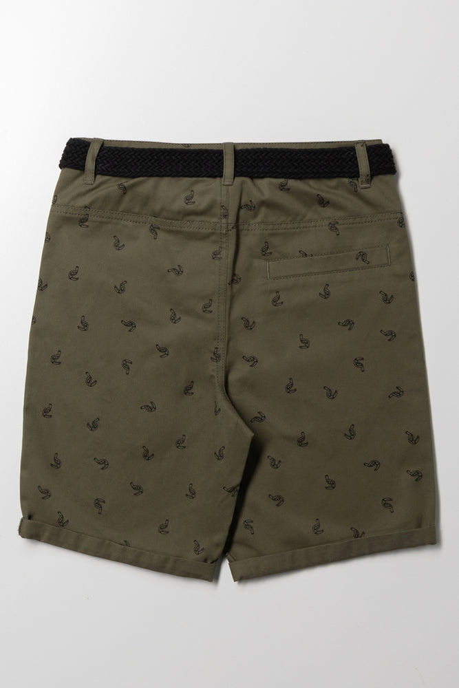 Belted Chino Shorts Green (2)