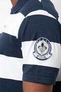 Stripe Short Sleeve Golfer Navy And White (3)